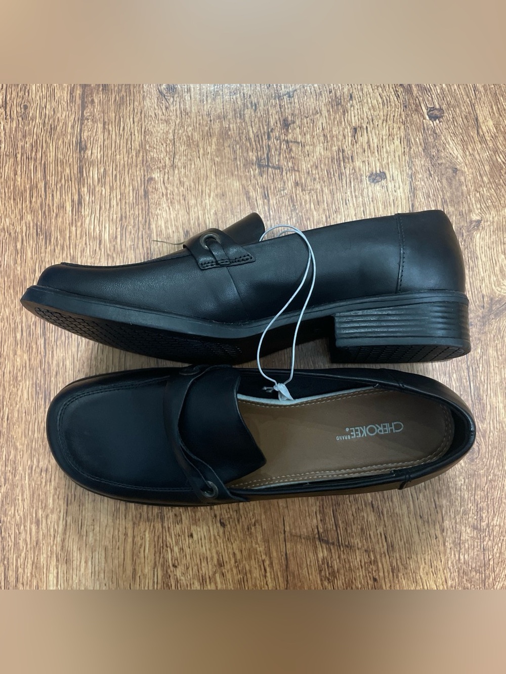 Cherokee Black Women's Slip-On Loafers with Metal Eyelet
